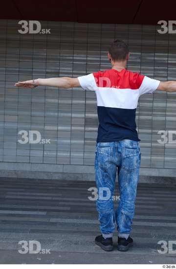 Whole Body Man T poses White Casual Slim Standing Street photo references