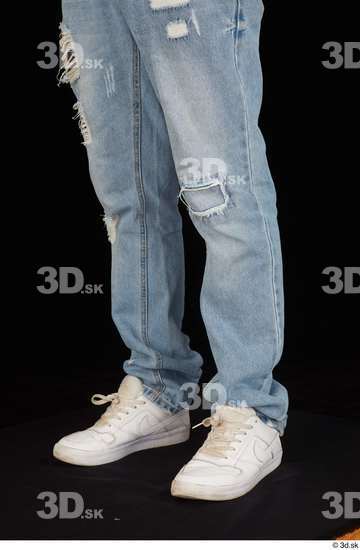 Calf Man White Jeans Slim Studio photo references