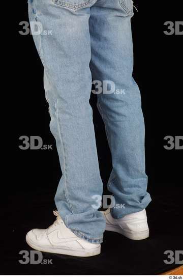 Calf Man White Jeans Slim Studio photo references