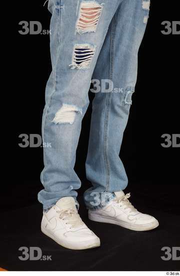 Calf Man White Jeans Slim Studio photo references
