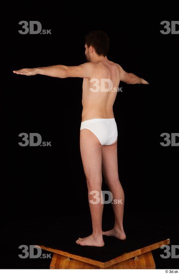 Whole Body Man T poses White Underwear Slim Standing Studio photo references