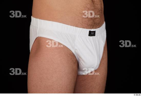 Hips Man White Underwear Slim Studio photo references