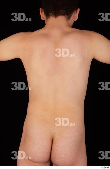 Upper Body Back Man White Nude Slim Studio photo references