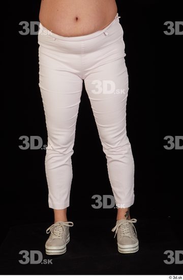 Leg Woman White Pants Chubby Studio photo references