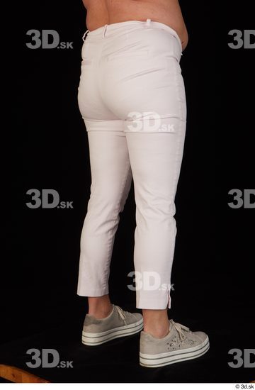 Leg Woman White Pants Chubby Studio photo references