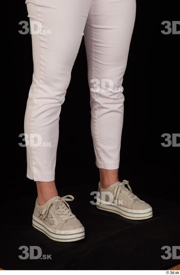 Calf Woman White Pants Chubby Studio photo references
