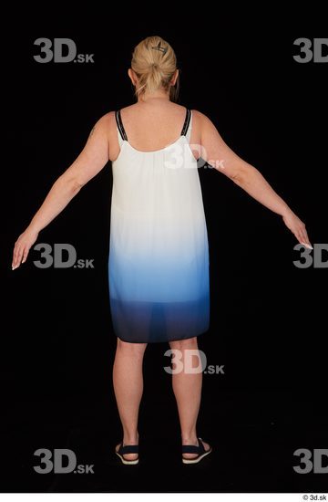 Whole Body Woman White Dress Chubby Standing Studio photo references