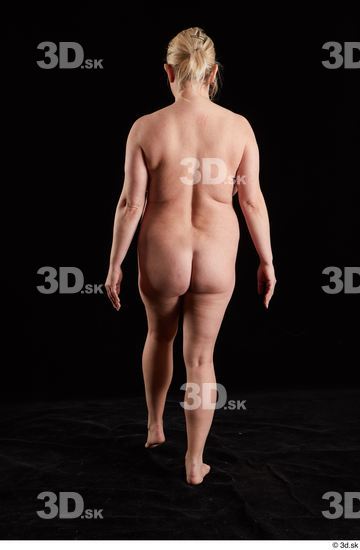 Whole Body Back Woman White Nude Chubby Walking Studio photo references