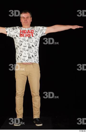 Whole Body Man T poses Shirt Trousers Chubby Standing Studio photo references