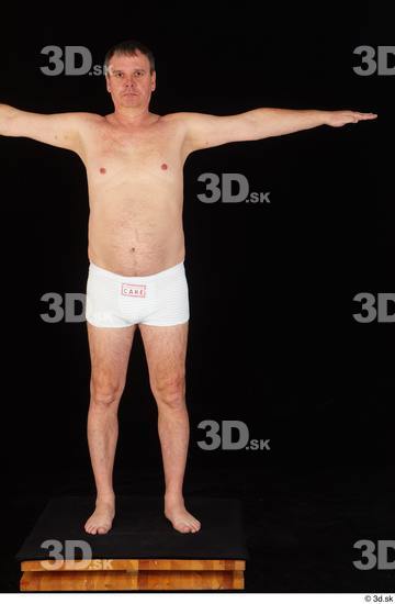 Whole Body Man T poses Underwear Chubby Standing Studio photo references