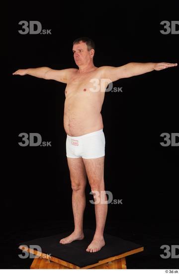 Whole Body Man T poses Underwear Chubby Standing Studio photo references