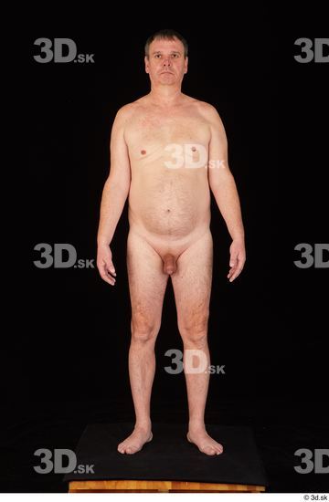 Whole Body Man Nude Chubby Standing Studio photo references