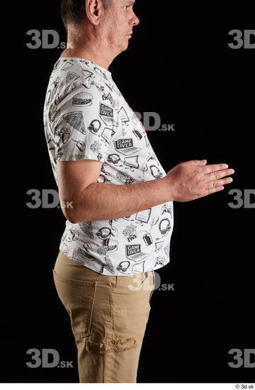 Arm Man White Shirt Trousers Chubby Studio photo references