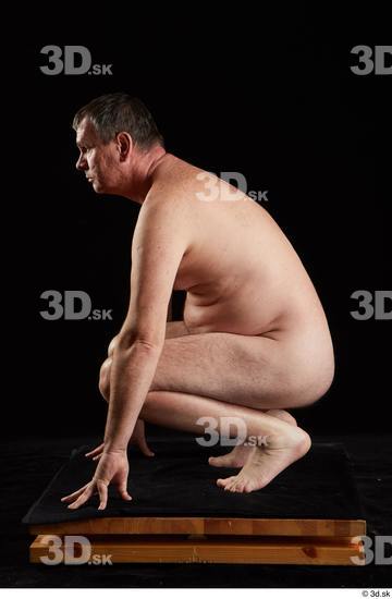 Whole Body Man White Nude Chubby Kneeling Studio photo references