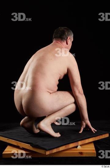 Whole Body Man White Nude Chubby Kneeling Studio photo references