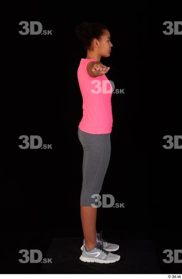 Whole Body Woman T poses Sports Shirt Average Standing Leggings Studio photo references