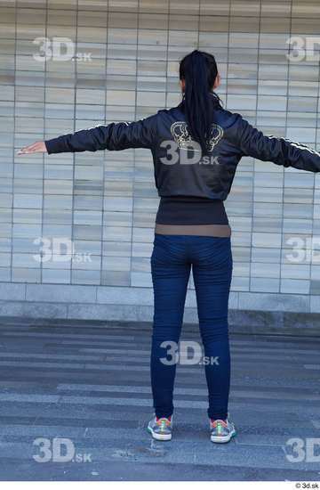 Whole Body Woman T poses Slim Standing Street photo references