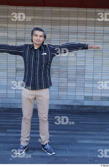 Whole Body Man T poses White Casual Slim Standing Street photo references