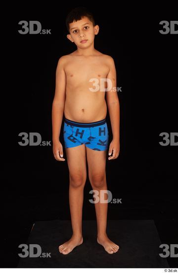 Whole Body Man White Underwear Slim Standing Studio photo references