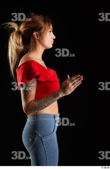 Woman White Slim Female Studio Poses