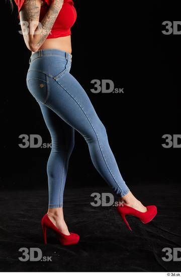 Woman White Slim Female Studio Poses