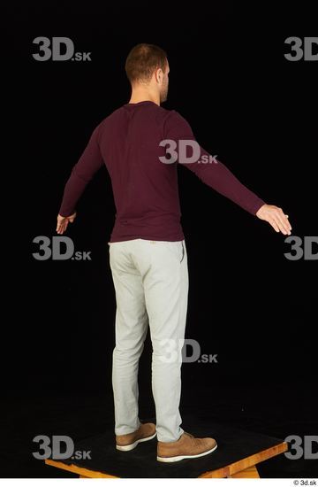 Whole Body Man White Shoes Sweatshirt Trousers Slim Standing Studio photo references