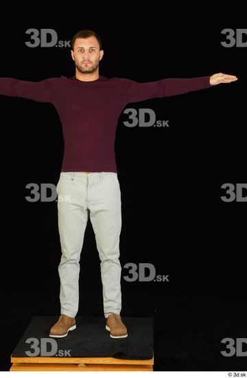 Whole Body Man T poses White Shoes Sweatshirt Trousers Slim Standing Studio photo references