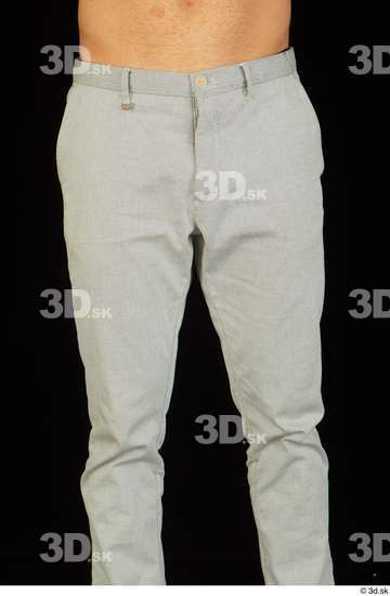 Thigh Man White Trousers Slim Studio photo references