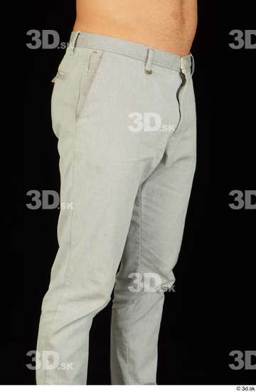 Thigh Man White Trousers Slim Studio photo references