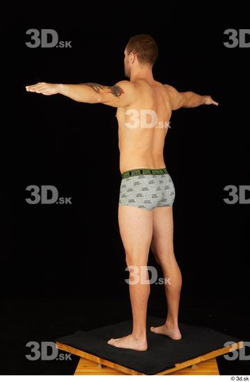 Whole Body Man T poses White Underwear Slim Standing Studio photo references