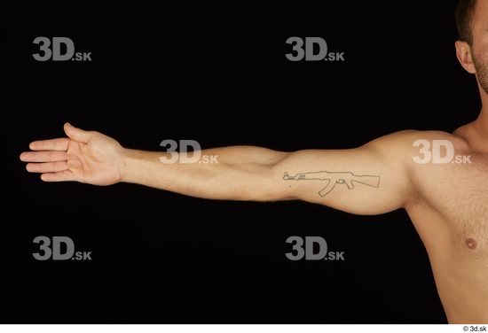 Arm Man White Nude Slim Studio photo references