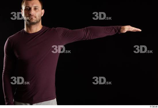 Arm Man White Sweatshirt Slim Studio photo references