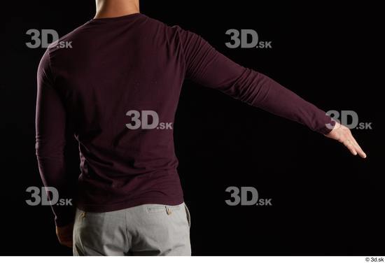 Arm Back Man White Sweatshirt Slim Studio photo references