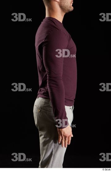 Arm Man White Sweatshirt Slim Studio photo references