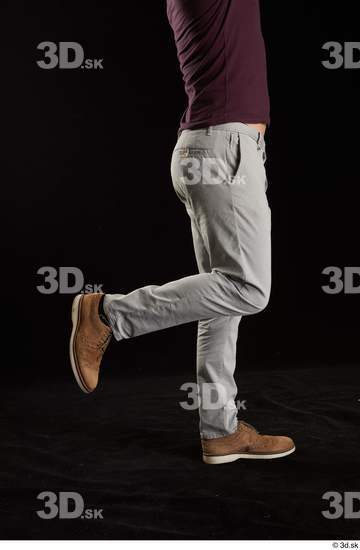 Calf Man White Shoes Trousers Slim Studio photo references