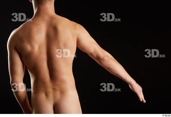 Arm Back Man White Nude Slim Studio photo references