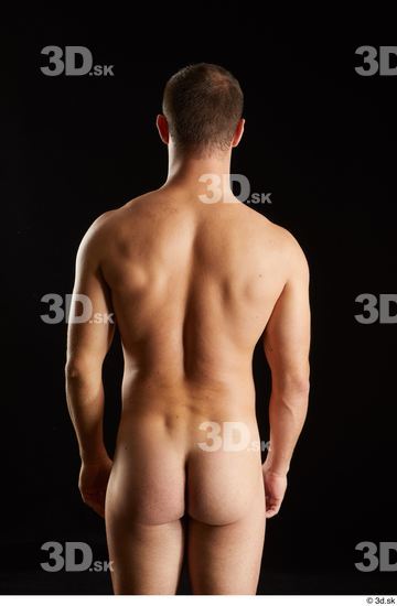 Arm Back Man White Nude Slim Studio photo references