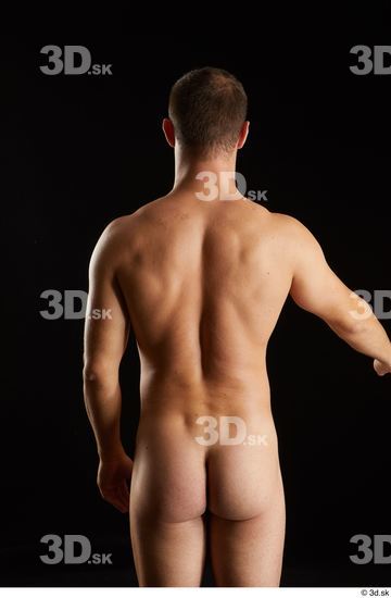 Arm Back Man White Nude Slim Studio photo references