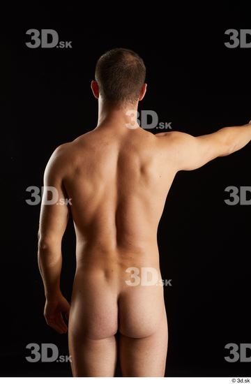 Arm Back Man White Nude Slim Studio photo references