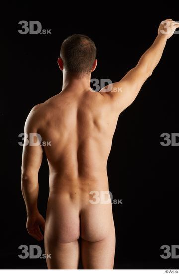 Arm Back Man White Nude Slim Studio photo references