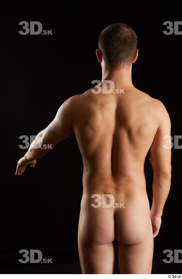 Arm Back Man White Nude Slim Studio photo references