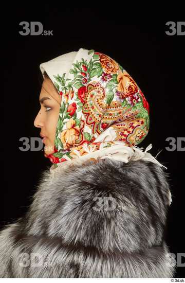 Head Woman White Average Scarf Studio photo references