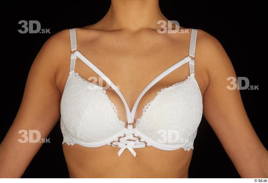 Chest Woman White Underwear Bra Average Studio photo references