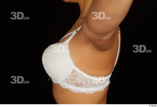 Chest Woman White Underwear Bra Average Studio photo references