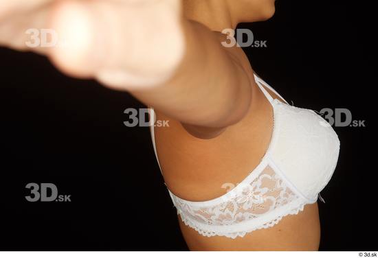 Chest Woman White Underwear Bra Average Studio photo references