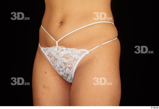 Hips Woman White Underwear Average Panties Studio photo references