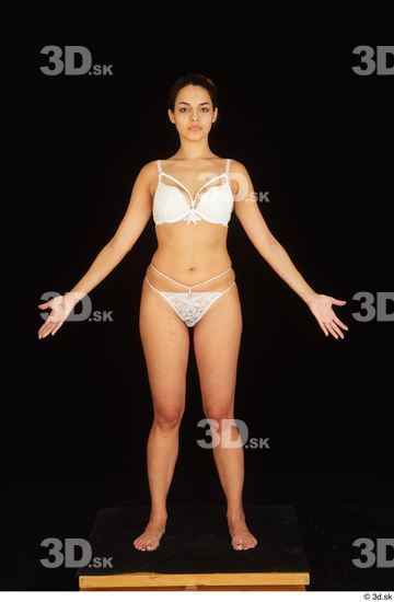 Whole Body Woman White Underwear Average Standing Studio photo references