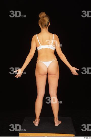 Whole Body Woman White Underwear Average Standing Studio photo references