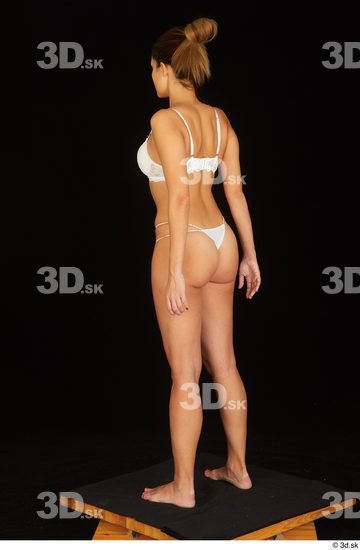Whole Body Woman White Underwear Average Standing Studio photo references