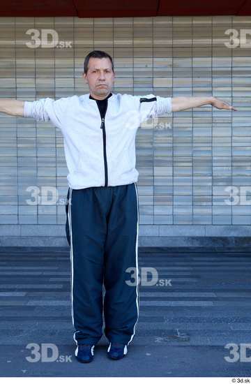 Whole Body Man T poses White Sports Average Standing Street photo references